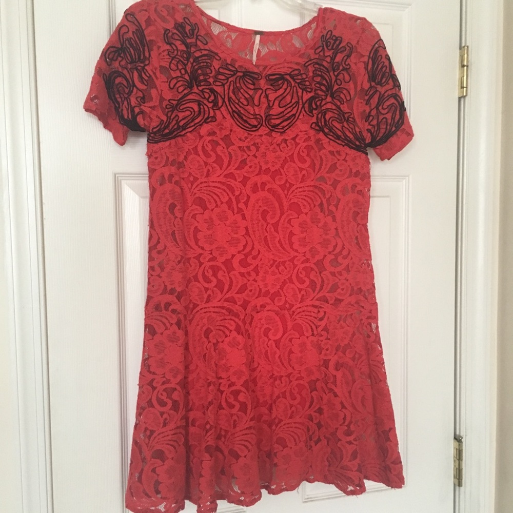 Free people lace detailed mini dress